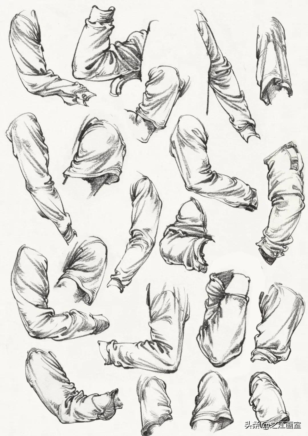 校考速写画人物(wù)，衣绉如何刻画？掌握技法，轻松画衣绉