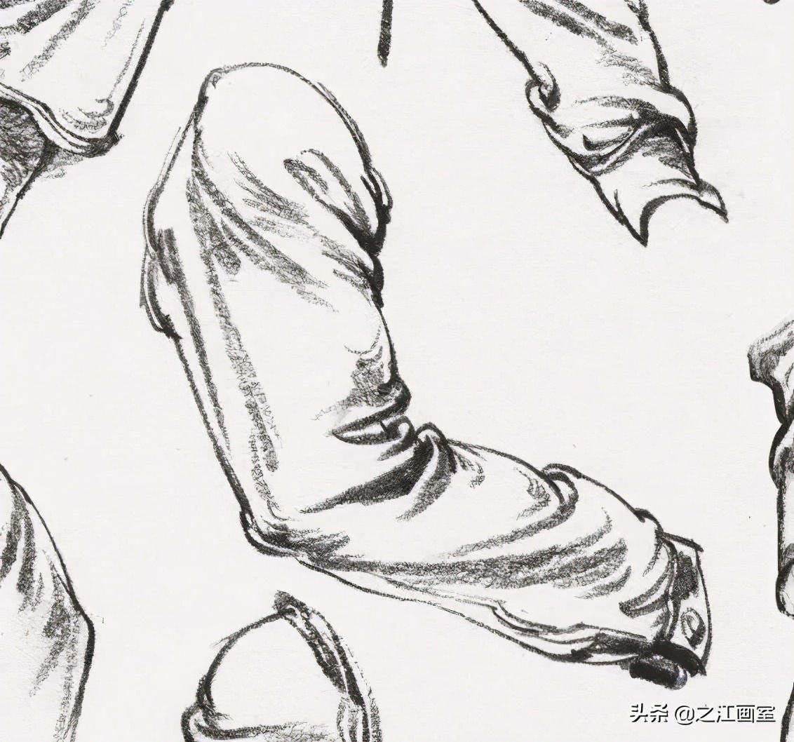 校考速写画人物(wù)，衣绉如何刻画？掌握技法，轻松画衣绉